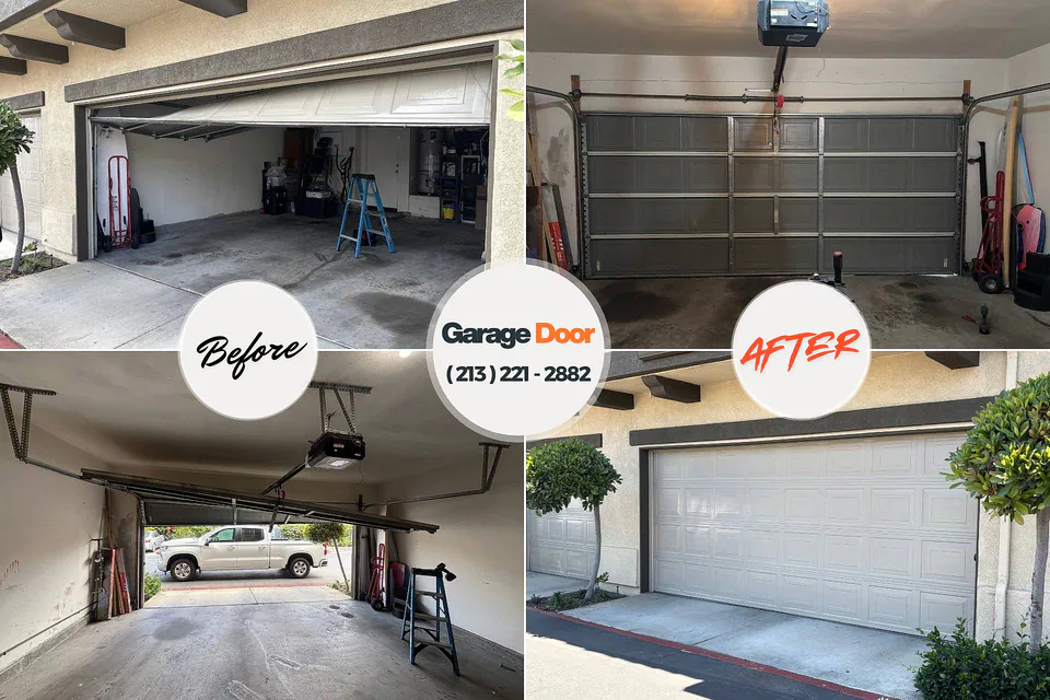 Before and after: garage door repair Vinita Park, MO